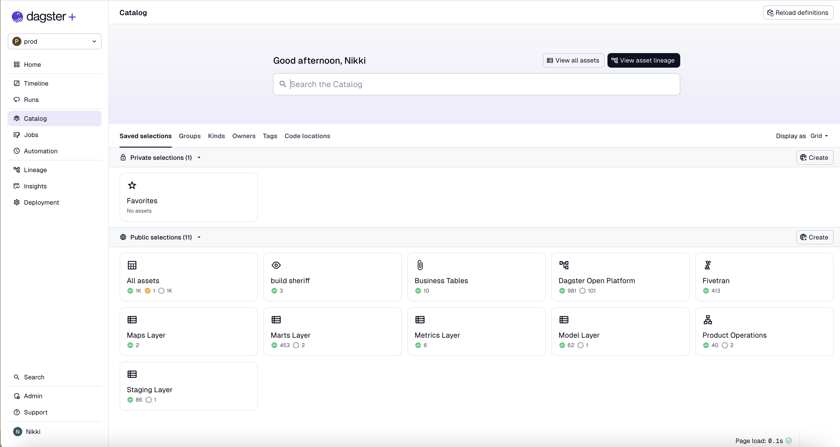 New asset catalog with custom dashboards
